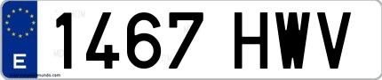 Ejemplo de matrícula española 1467 HWV