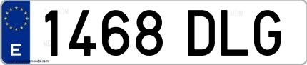 Ejemplo de matrícula española 1468 DLG