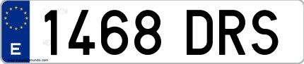 Ejemplo de matrícula española 1468 DRS