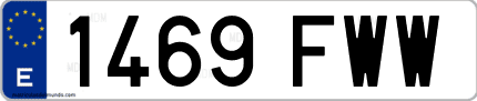 Ejemplo de matrícula de coche ordinaria 1469 FWW