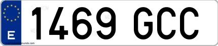 Ejemplo de matrícula española 1469 GCC