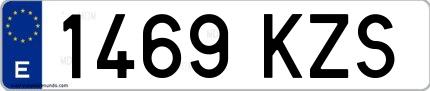 Ejemplo de matrícula española 1469 KZS