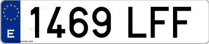 Ejemplo de matrícula de coche ordinaria 1469 LFF