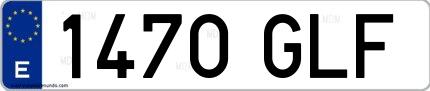Ejemplo de matrícula española 1470 GLF