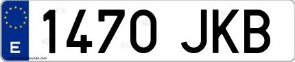 Ejemplo de matrícula española 1470 JKB