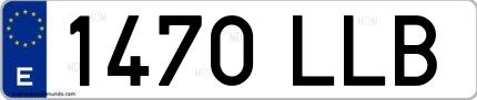 Ejemplo de matrícula española 1470 LLB