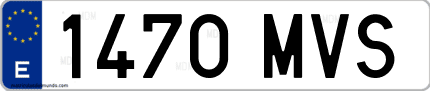 Ejemplo de matrícula de coche ordinaria 1470 MVS