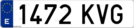 Ejemplo de matrícula de coche ordinaria 1472 KVG