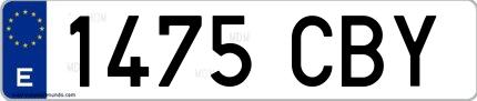 Ejemplo de matrícula española 1475 CBY