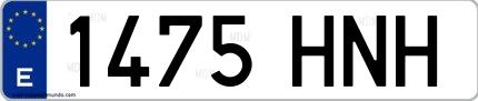 Ejemplo de matrícula española 1475 HNH