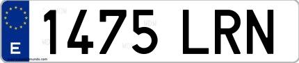 Ejemplo de matrícula española 1475 LRN