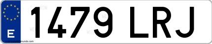 Ejemplo de matrícula española 1479 LRJ