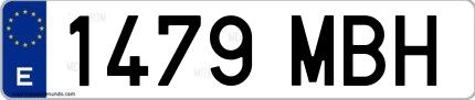 Ejemplo de matrícula española 1479 MBH