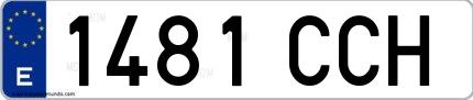 Ejemplo de matrícula española 1481 CCH