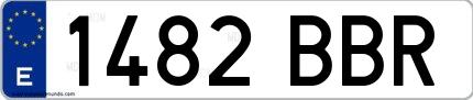 Ejemplo de matrícula española 1482 BBR