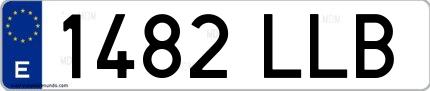 Ejemplo de matrícula española 1482 LLB