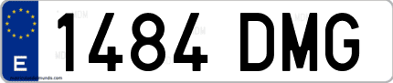 Ejemplo de matrícula de coche ordinaria 1484 DMG