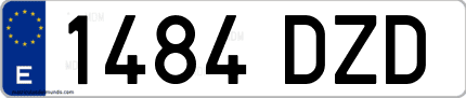 Ejemplo de matrícula de coche ordinaria 1484 DZD