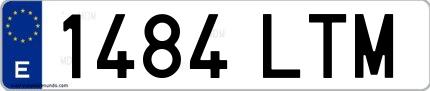 Ejemplo de matrícula española 1484 LTM