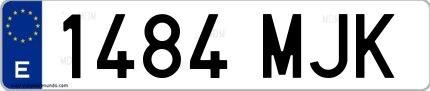 Ejemplo de matrícula española 1484 MJK