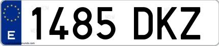 Ejemplo de matrícula española 1485 DKZ