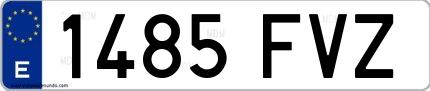 Ejemplo de matrícula española 1485 FVZ