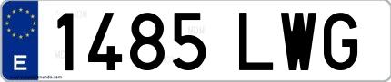 Ejemplo de matrícula española 1485 LWG