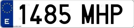 Ejemplo de matrícula española 1485 MHP