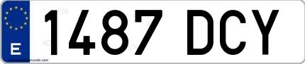 Ejemplo de matrícula española 1487 DCY