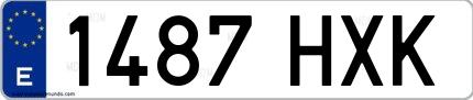 Ejemplo de matrícula española 1487 HXK