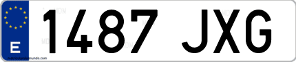 Ejemplo de matrícula de coche ordinaria 1487 JXG