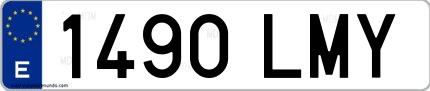 Ejemplo de matrícula española 1490 LMY