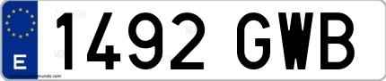 Ejemplo de matrícula española 1492 GWB