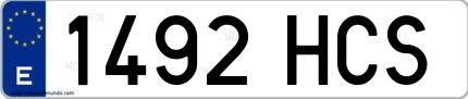 Ejemplo de matrícula española 1492 HCS