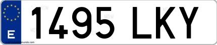 Ejemplo de matrícula española 1495 LKY