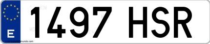 Ejemplo de matrícula española 1497 HSR