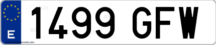 Ejemplo de matrícula de coche ordinaria 1499 GFW