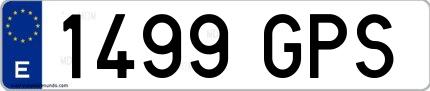 Ejemplo de matrícula española 1499 GPS