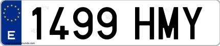 Ejemplo de matrícula española 1499 HMY