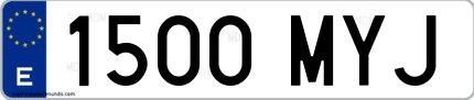 Ejemplo de matrícula española 1500 MYJ