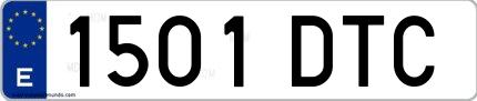 Ejemplo de matrícula española 1501 DTC