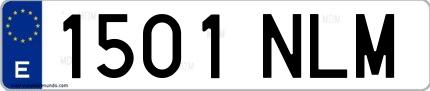 Ejemplo de matrícula española 1501 NLM