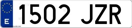 Ejemplo de matrícula española 1502 JZR