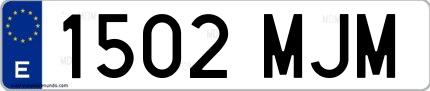 Ejemplo de matrícula española 1502 MJM