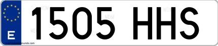 Ejemplo de matrícula española 1505 HHS