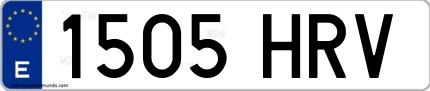 Ejemplo de matrícula española 1505 HRV