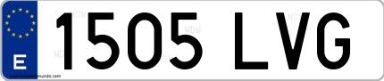 Ejemplo de matrícula española 1505 LVG