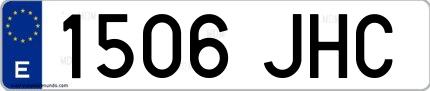 Ejemplo de matrícula española 1506 JHC
