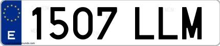 Ejemplo de matrícula española 1507 LLM