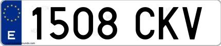 Ejemplo de matrícula española 1508 CKV